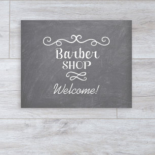 Begrüßungsschrift für das Vintage Friseur-Logo Fußmatte