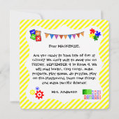 Begrüßungsschüler kehren zur Schulkarte zurück Dankeskarte (Rückseite)