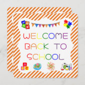 Begrüßungsschüler kehren zur Schulkarte zurück Dankeskarte (Vorne/Hinten)