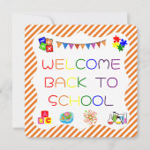 Begrüßungsschüler kehren zur Schulkarte zurück Dankeskarte (Vorderseite)