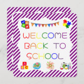 Begrüßungsschüler kehren zur Schulkarte zurück Dankeskarte (Vorne/Hinten)