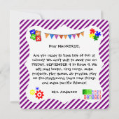 Begrüßungsschüler kehren zur Schulkarte zurück Dankeskarte (Rückseite)