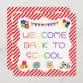 Begrüßungsschüler kehren zur Schulkarte zurück Dankeskarte (Vorne/Hinten)