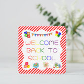 Begrüßungsschüler kehren zur Schulkarte zurück Dankeskarte (Stehend Vorderseite)