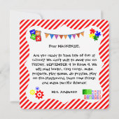 Begrüßungsschüler kehren zur Schulkarte zurück Dankeskarte (Rückseite)