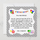 Begrüßungsschüler kehren zur Schulkarte zurück Dankeskarte (Rückseite)