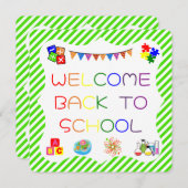 Begrüßungsschüler kehren zur Schulkarte zurück Dankeskarte (Vorne/Hinten)