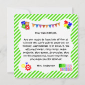 Begrüßungsschüler kehren zur Schulkarte zurück Dankeskarte (Rückseite)