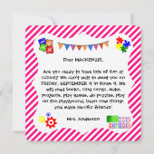 Begrüßungsschüler kehren zur Schulkarte zurück Dankeskarte (Rückseite)