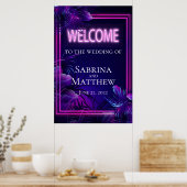 Begrüßungssignatur Atemberaubender Neon Tropical F Poster (Küche)