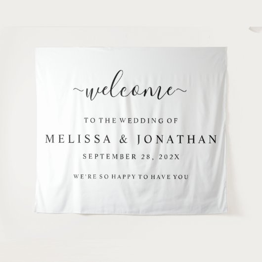 Begrüßungssignatur Black Gold Tapestry Wandteppich (Vorderseite (Horizontal))