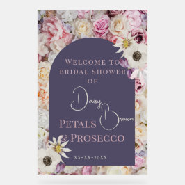 Begrüßungssignatur Lilac Floral Arch Summer Bridal Acrylschild