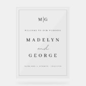 Begrüßungssignatur Minimalistisch Acrylschild (Vorderseite)