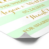 Begrüßungssignatur Mint Streifen Gold Confetti Poster (Ecke)