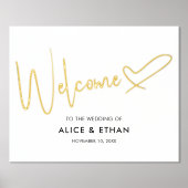 Begrüßungssignatur-Script-Herz Foliendrucke (Vorderseite)