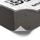 Begrüßungssignatur Steampunk Wedding Hearts Cogs Poster (Ecke)