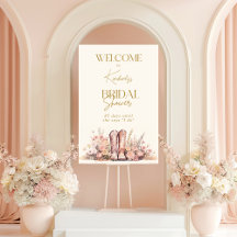 Begrüßungssignatur Stiefel florales Cowgirl Brautp