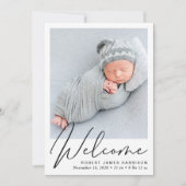 Begrüßungsskript 4 Foto Birth Ankündigung (Vorderseite)