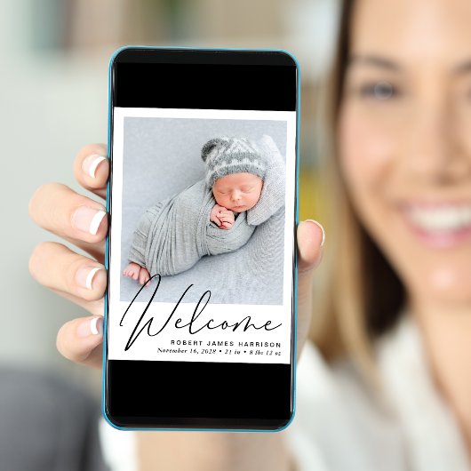 Begrüßungsskript 4 Foto Birth Ankündigung