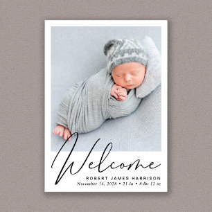 Begrüßungsskript-Foto Birth Ankündigung