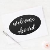 Begrüßungsskript Ovaler Aufkleber (Umschlag)