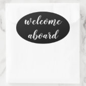 Begrüßungsskript Ovaler Aufkleber (Tasche)