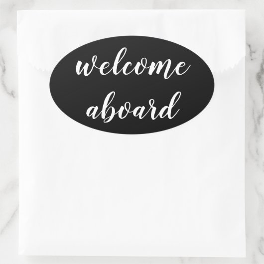 Begrüßungsskript Ovaler Aufkleber (Tasche)