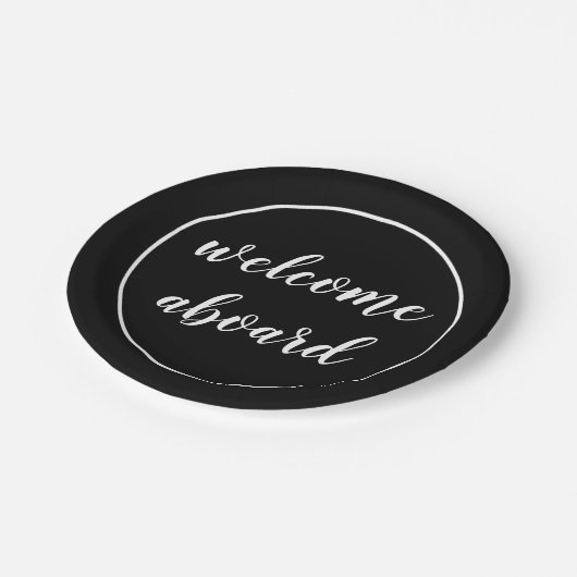 Begrüßungsskript Pappteller (Schrägansicht)