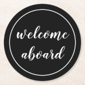 Begrüßungsskript Runder Pappuntersetzer (Vorderseite)