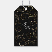 Begrüßungsskriptkalligrafie Typografie Gold Scroll Geschenkanhänger (Rückseite)