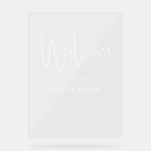 Begrüßungsskriptsignatur Acrylschild (Vorderseite)