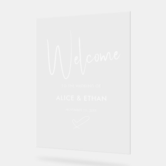 Begrüßungsskriptsignatur Acrylschild (Winkel)