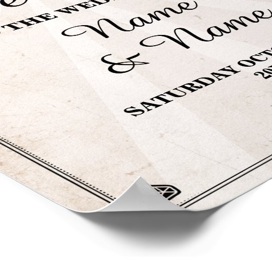 Begrüßungsskull Rustikale Halloween-Begleitheirat- Poster (Ecke)