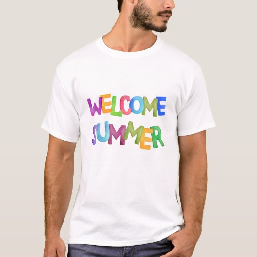 Begrüßungssommer bunt Urlaubstypografie T-Shirt (Vorderseite)