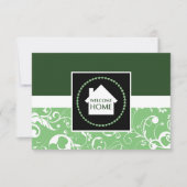 Begrüßungsstaube Zuhause grün Einladung (Vorderseite)