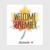Begrüßungssticker für September Aufkleber (Blatt)