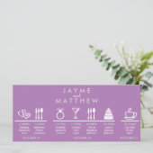 Begrüßungstablett-Hinweis für graue und Lila Hochz (Stehend Vorderseite)