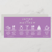 Begrüßungstablett-Hinweis für graue und Lila Hochz (Vorne/Hinten)