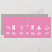 Begrüßungstablett in grauer und rosa Hochzeitschri (Vorne/Hinten)