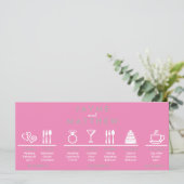 Begrüßungstablett in grauer und rosa Hochzeitschri (Stehend Vorderseite)