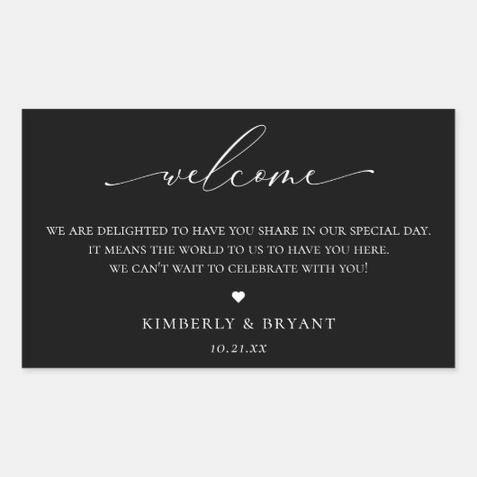 Begrüßungstablett Rechteckiger Aufkleber (Vorderseite)