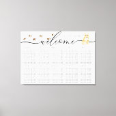 Begrüßungstablett-Tischnummern von Corgi Leinwanddruck (Vorderseite)