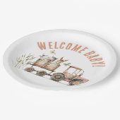 Begrüßungstafel für die Babylandfarm Pappteller (Schrägansicht)