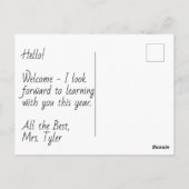 Begrüßungstag der Schule Personalisiert Postkarte (Rückseite)