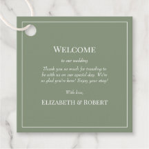 Begrüßungstag für moderne Olive Green Wedding