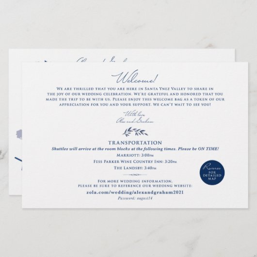 Begrüßungstag - Karte für Alex (Vorne/Hinten)