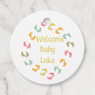 Begrüßungstags für Babyfütterung personalisieren Geschenkanhänger
