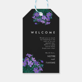 Begrüßungstags für Blume und Weißleder Geschenkanhänger