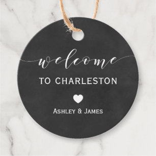 Begrüßungstags für Hochzeiten, Begrüßung im Chalkb Geschenkanhänger