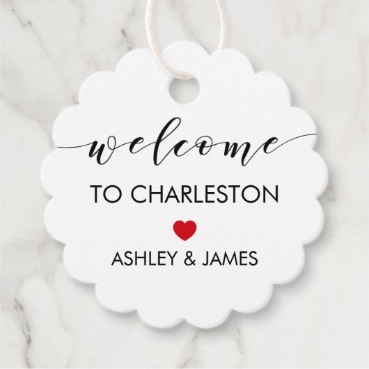 Begrüßungstags für Hotelgäste, rot Geschenkanhänger (Vorderseite)